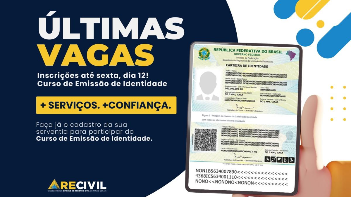 Últimas vagas! Para cartórios interessados em emitir carteiras de identidade