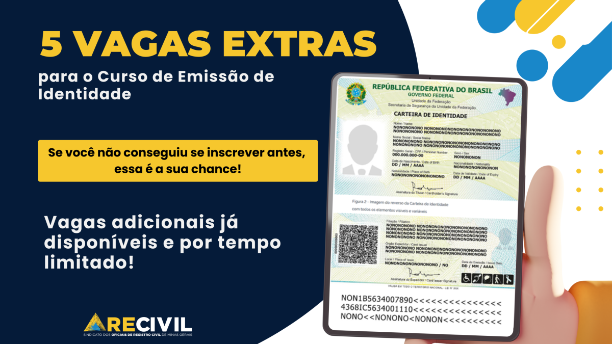 5 vagas extras para o curso de identidades